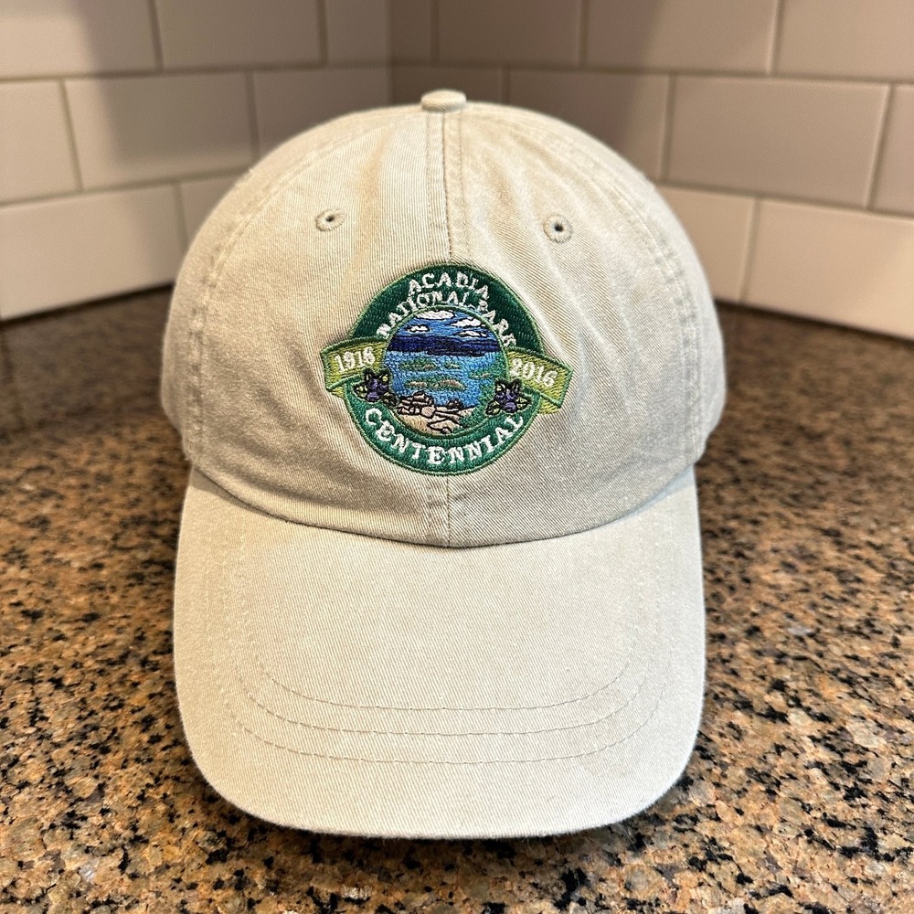 Adams Acadia National Park Centennial 2016 Baseball Cap Khaki Adjustable